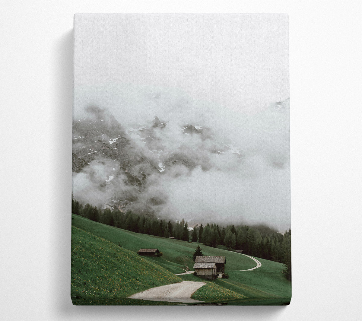 Green Valley Fog Canvas Wall Art