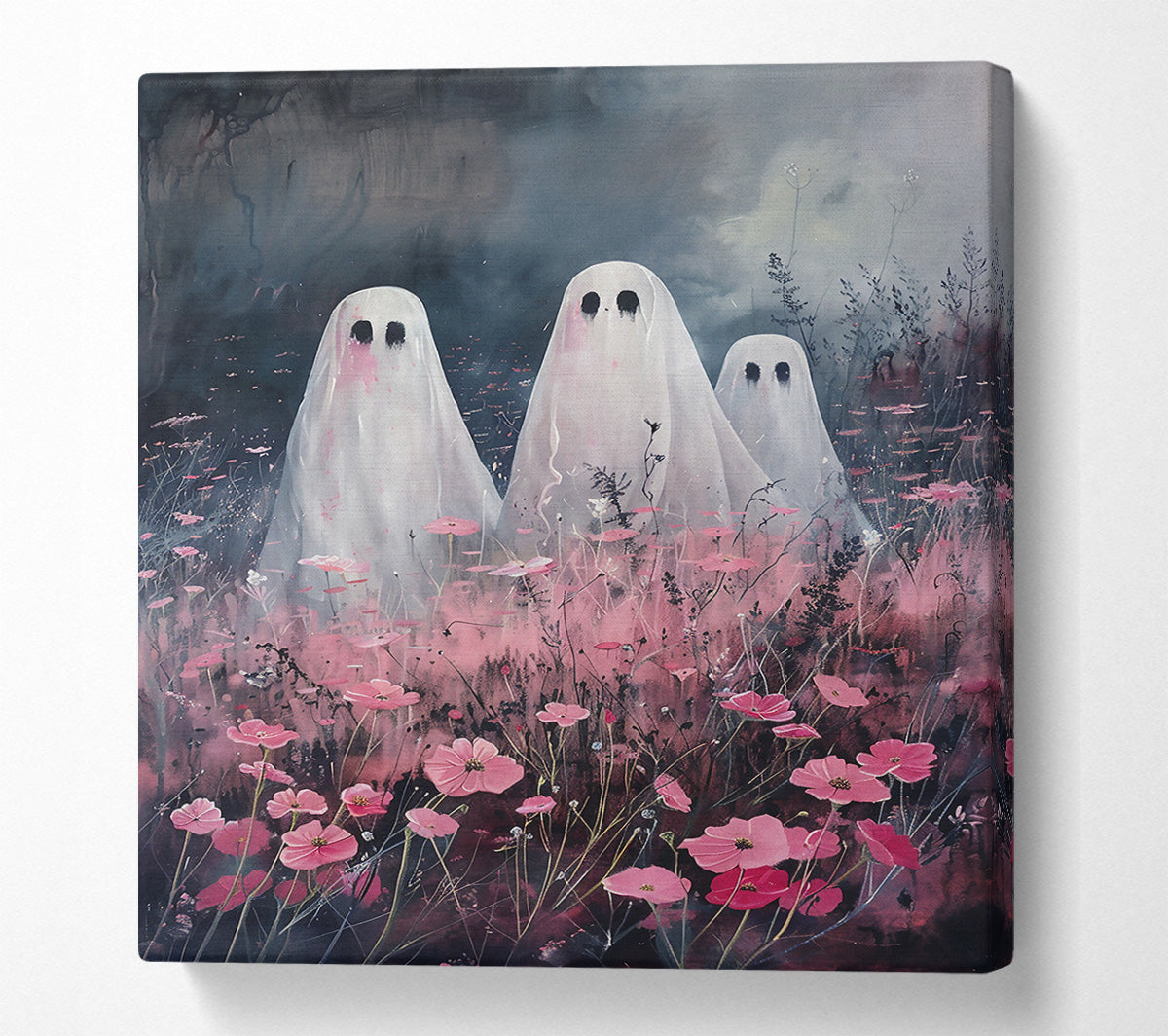 Pink Ghostly Field Canvas Wall Art