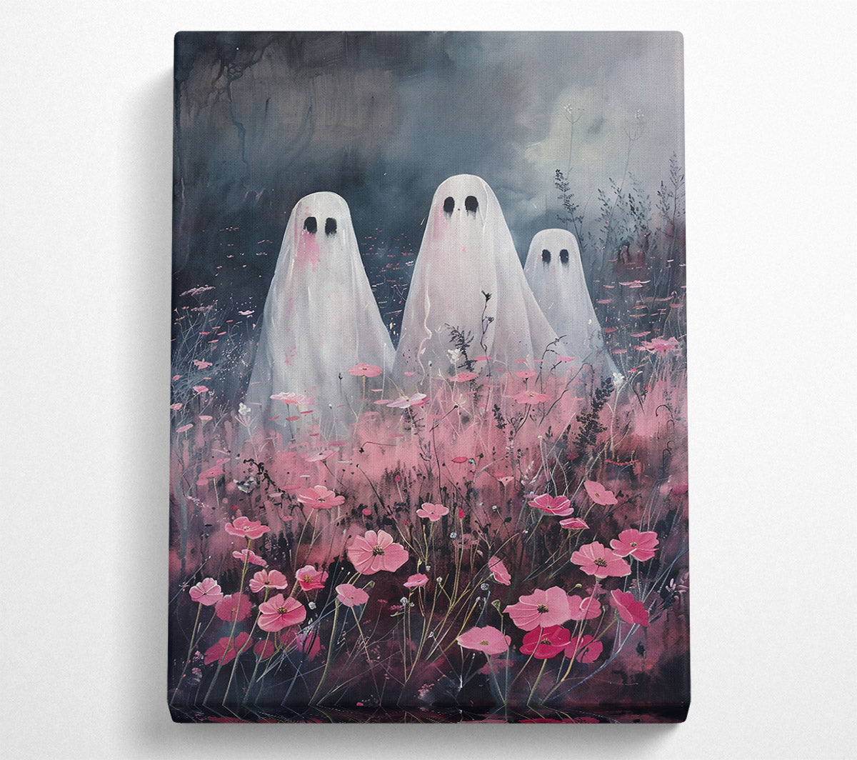 Pink Ghostly Field Canvas Wall Art