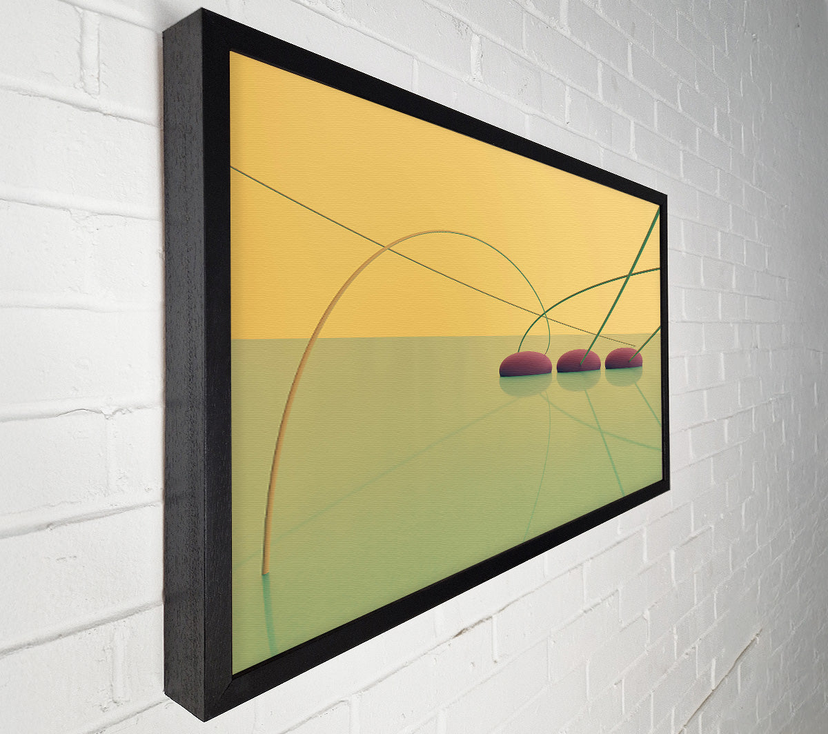Yellow And Maroon Intersections Canvas Wall Art