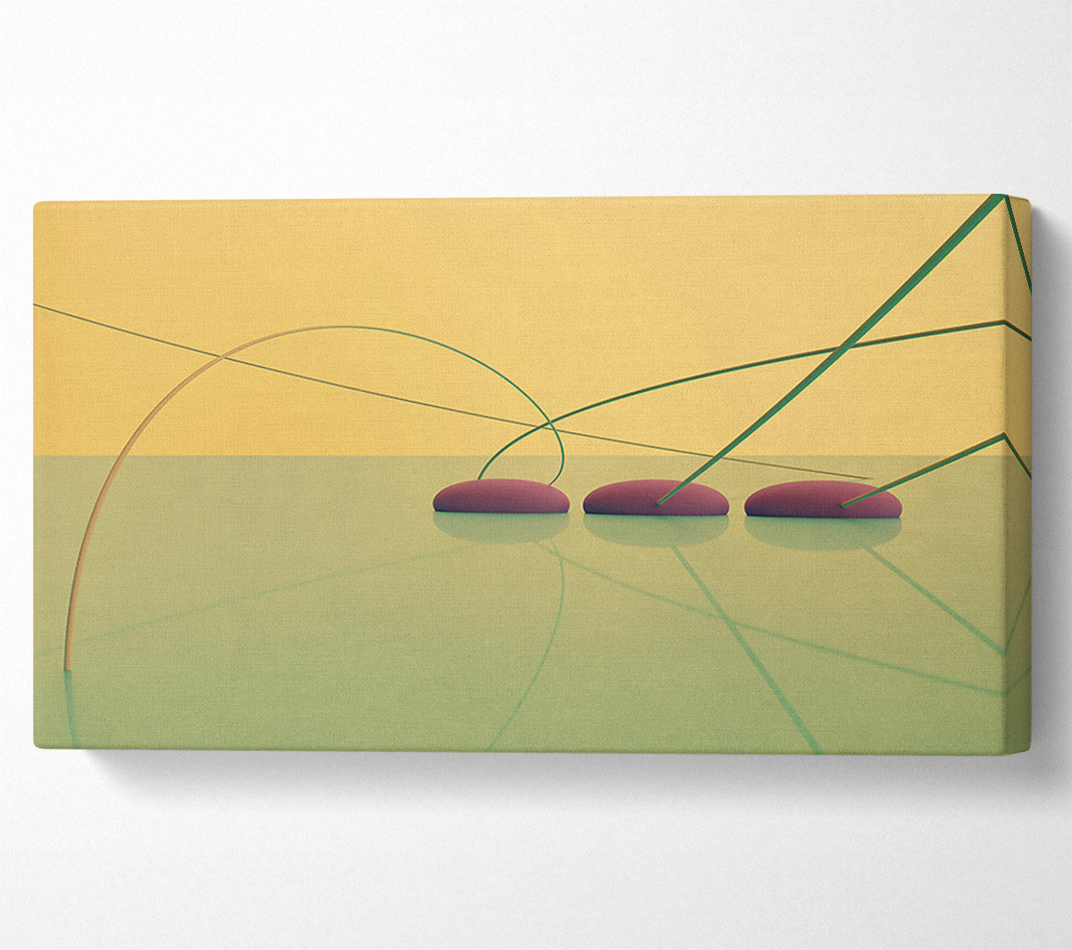 Yellow And Maroon Intersections Canvas Wall Art