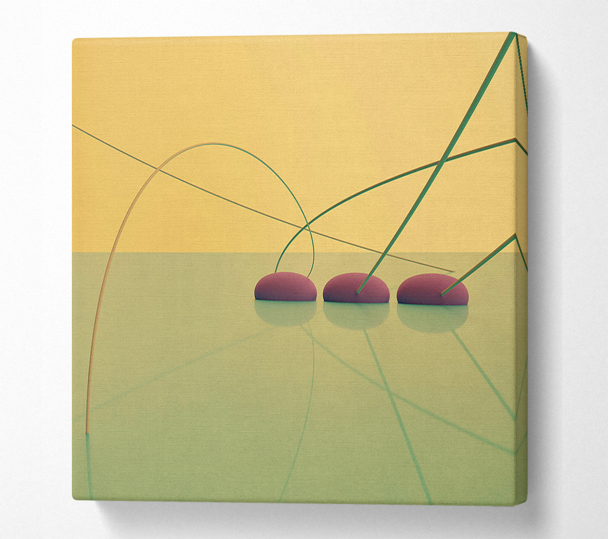 Yellow And Maroon Intersections Canvas Wall Art
