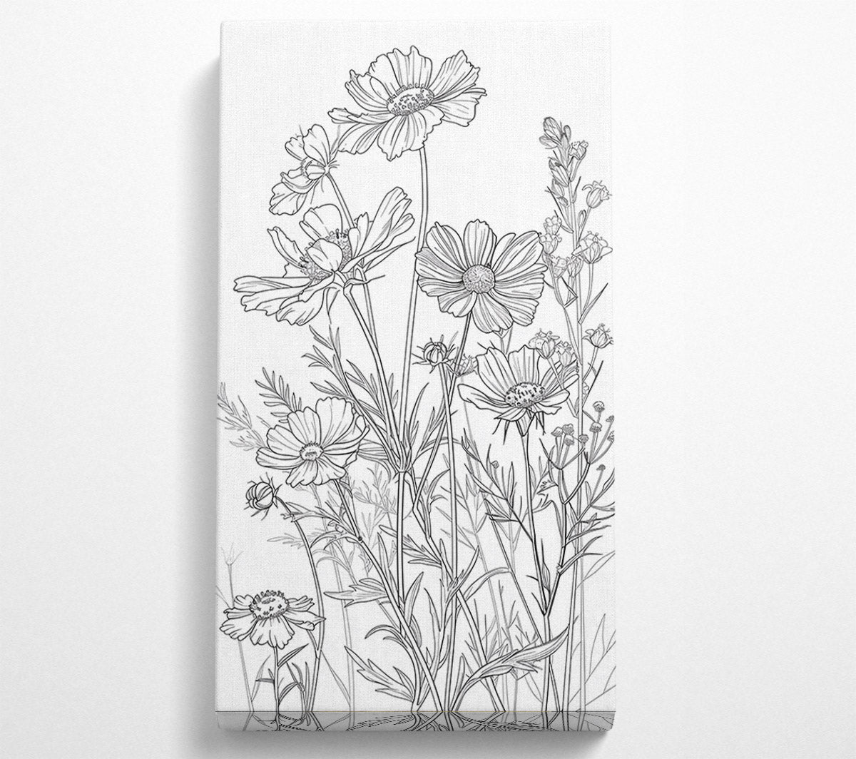 White Floral Blooms Canvas Wall Art
