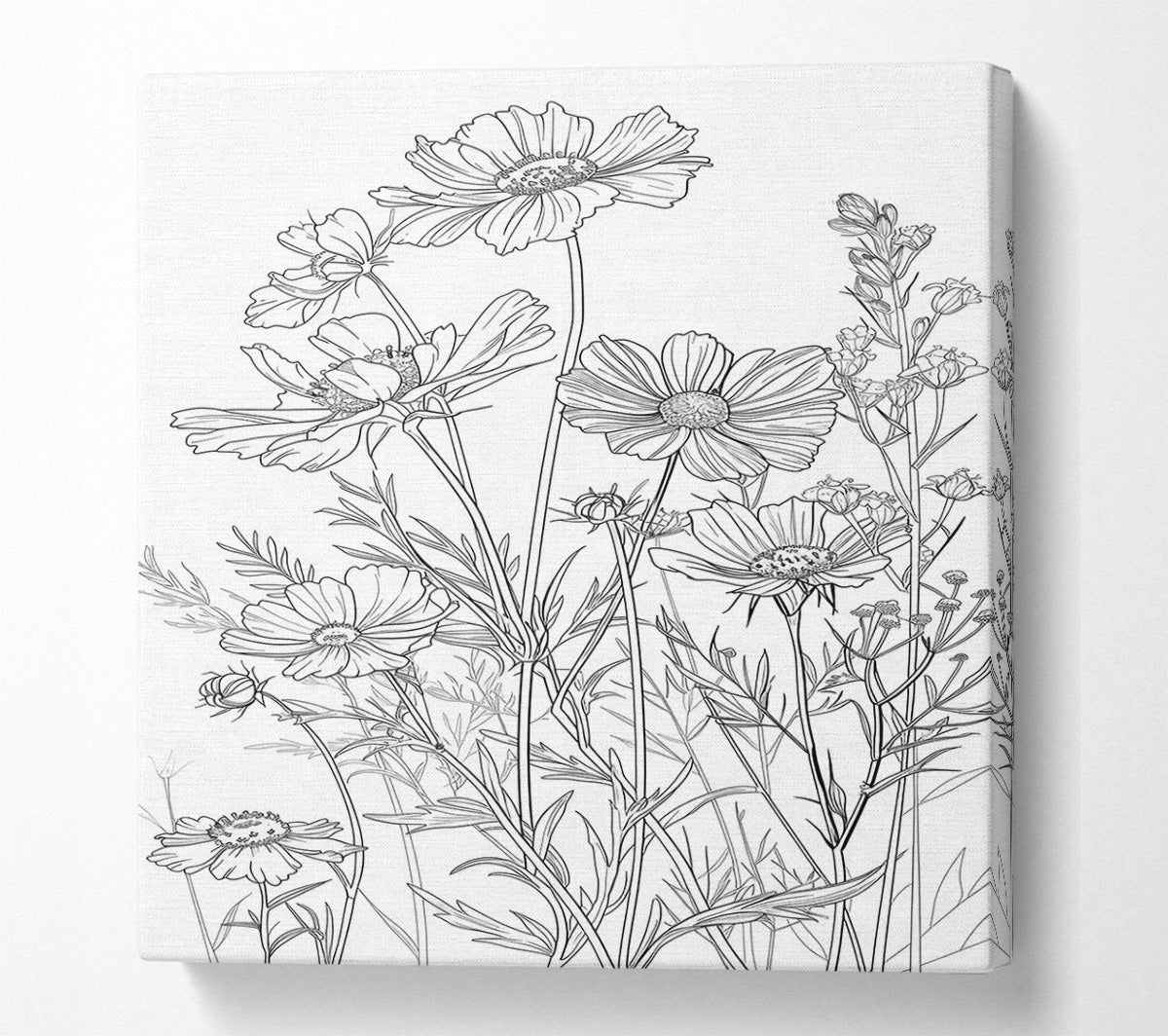White Floral Blooms Canvas Wall Art