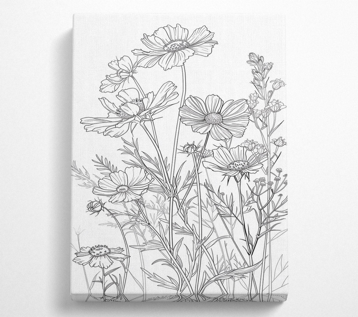 White Floral Blooms Canvas Wall Art