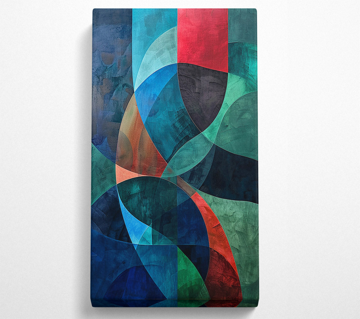 Teal Curved Abstractions Canvas Wall Art