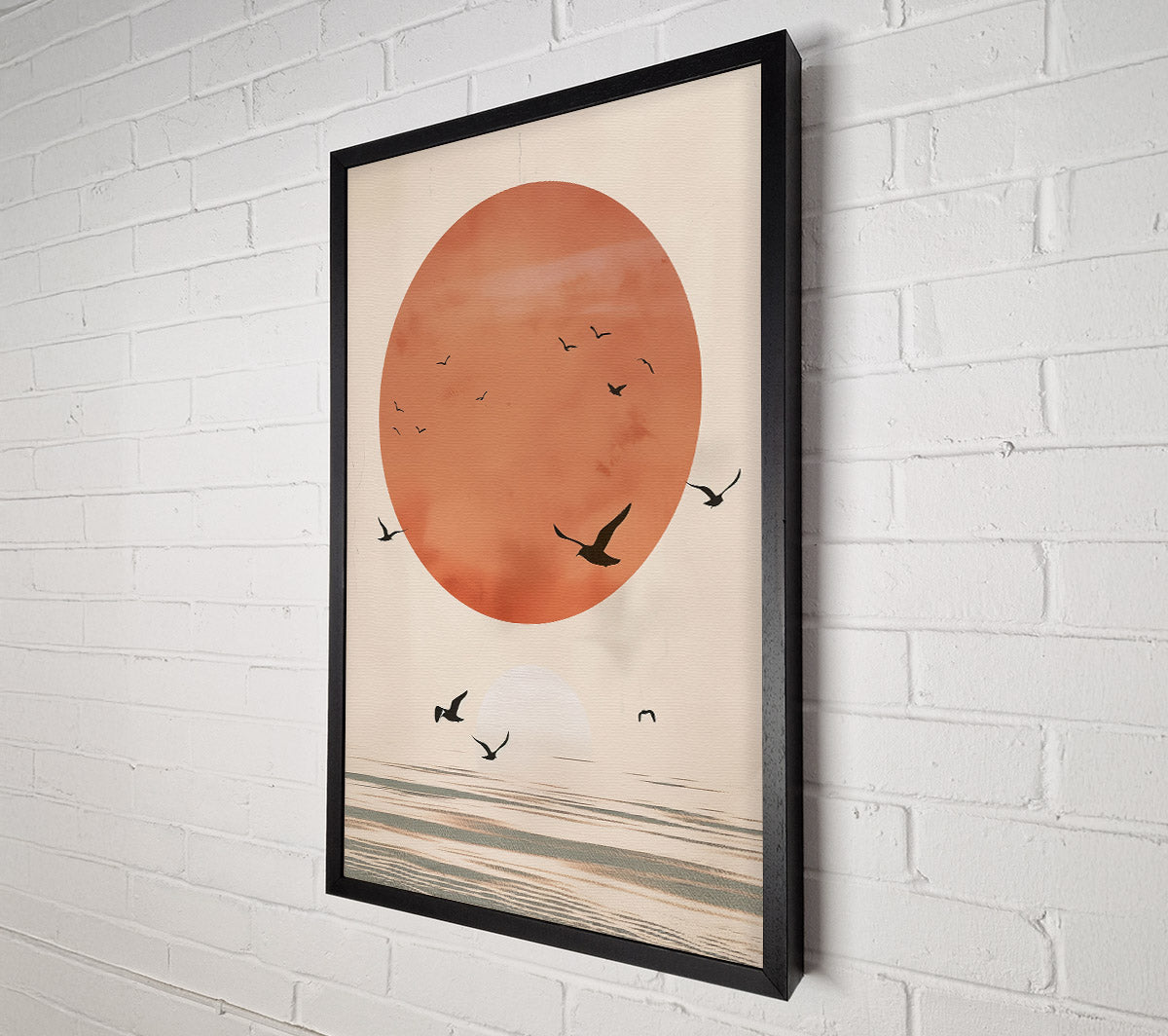 Salmon Sunset Flight Canvas Wall Art