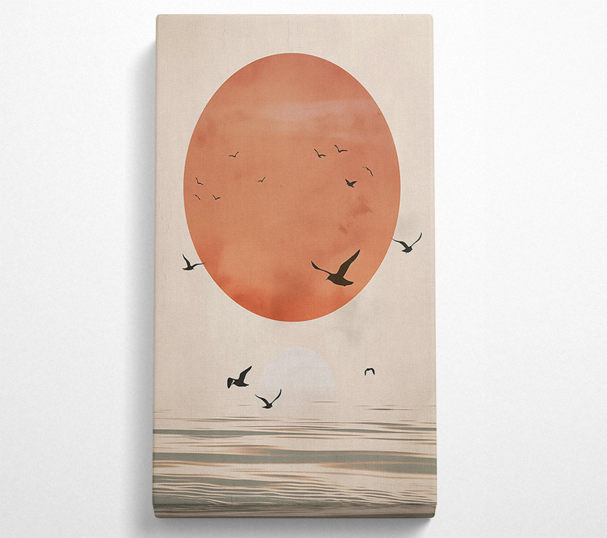 Salmon Sunset Flight Canvas Wall Art