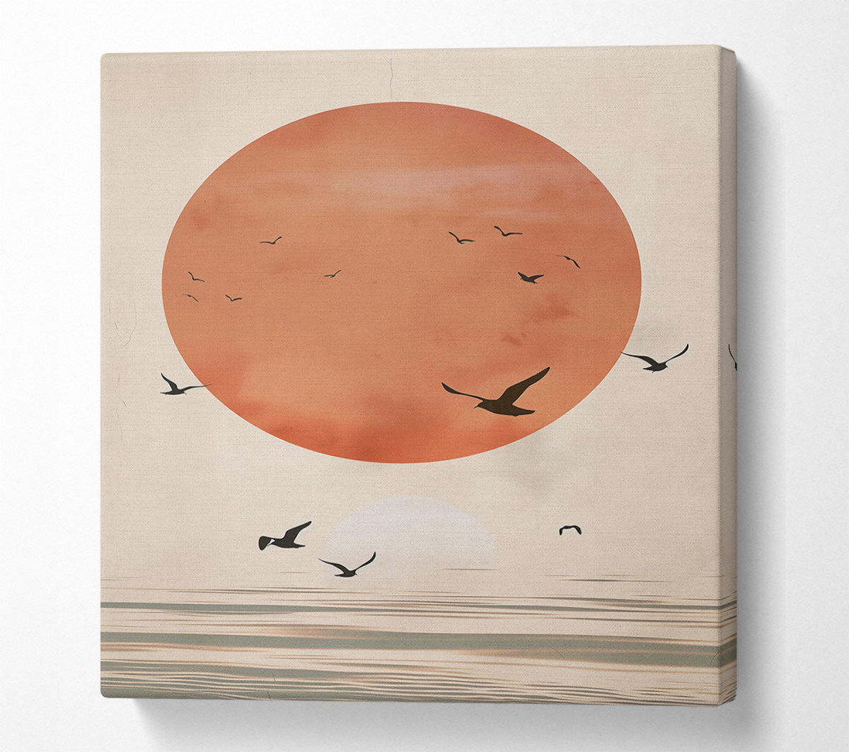 Salmon Sunset Flight Canvas Wall Art