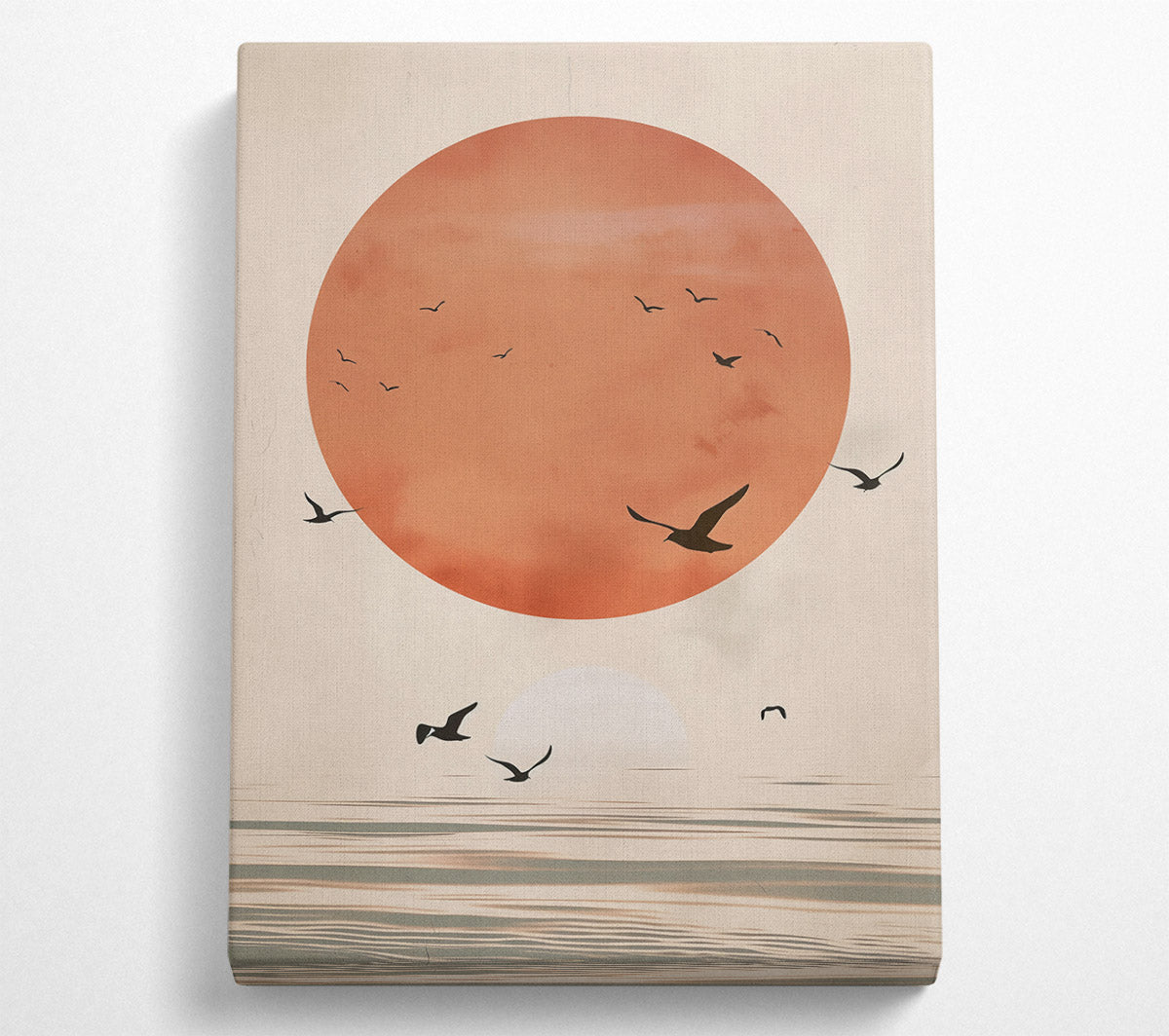Salmon Sunset Flight Canvas Wall Art