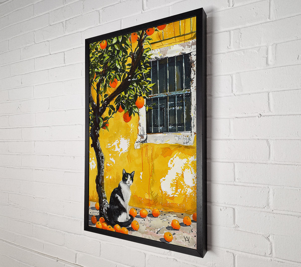 Golden Cat And Oranges Canvas Print