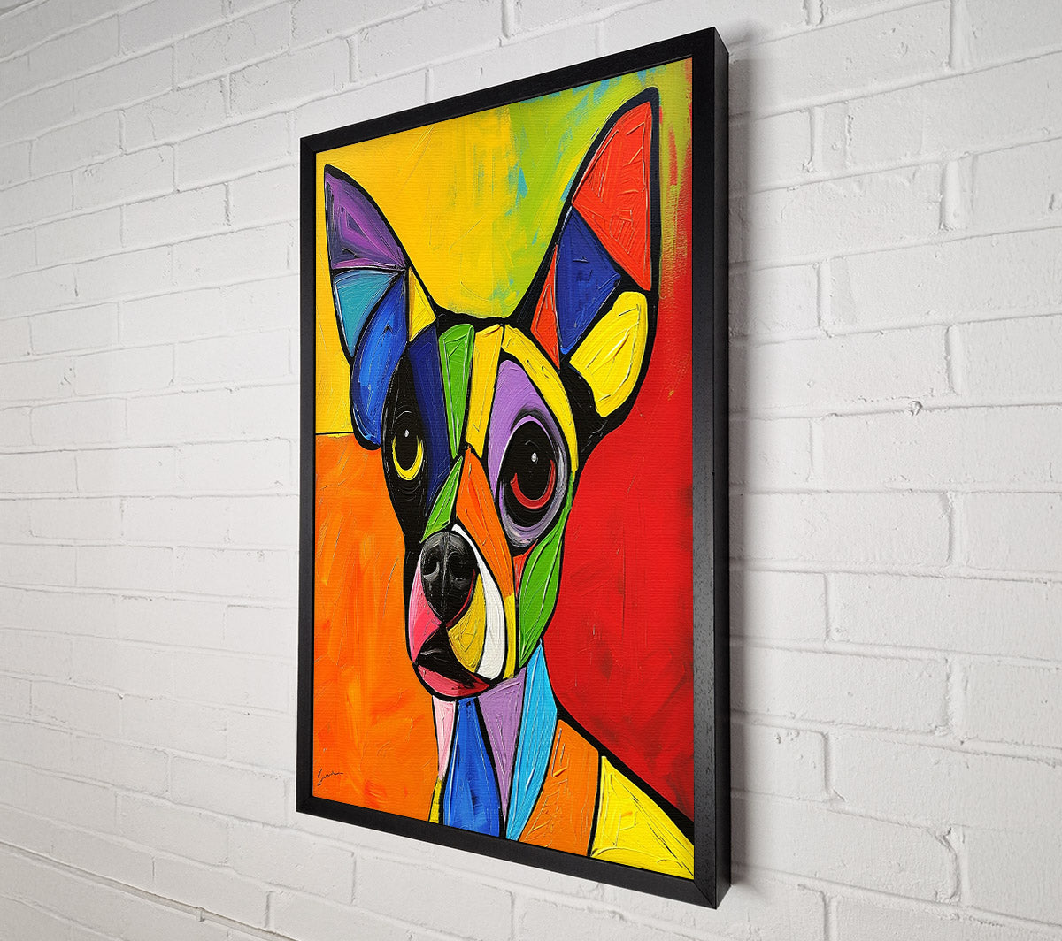 Colour Chihuahua Canvas Wall Art