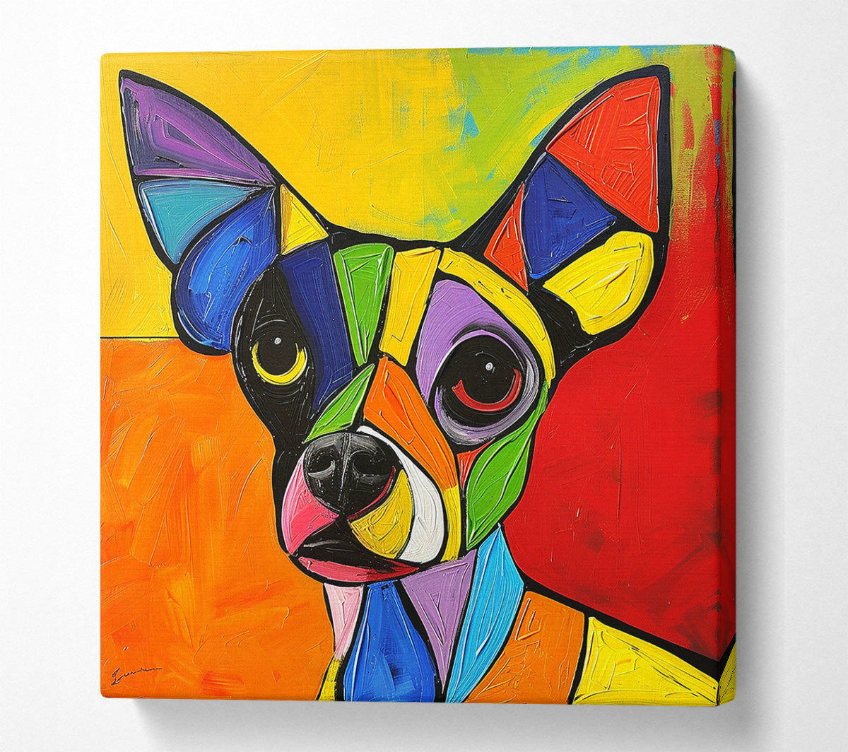 Colour Chihuahua Canvas Wall Art