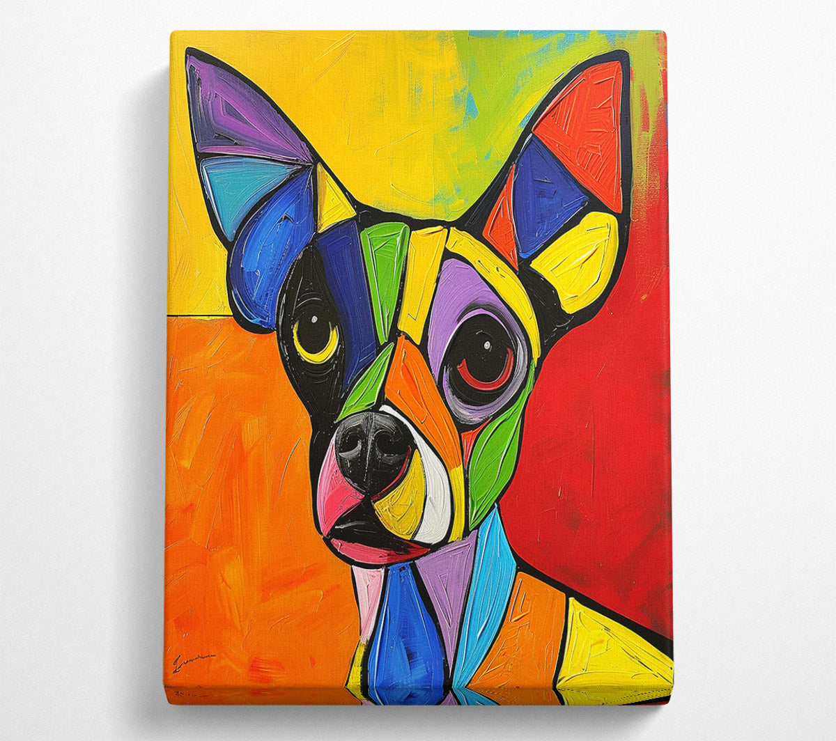 Colour Chihuahua Canvas Wall Art