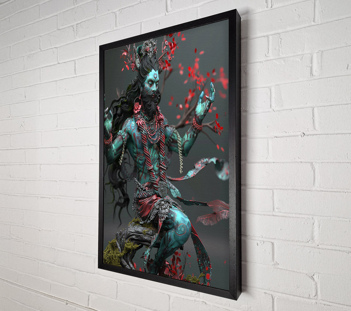 Teal Forest Guardian Canvas Wall Art