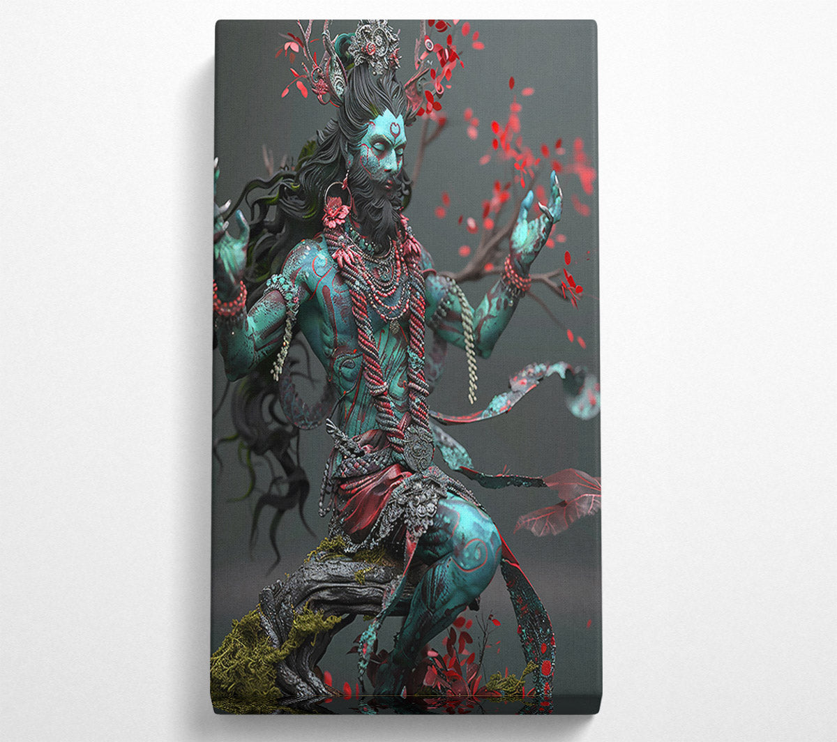 Teal Forest Guardian Canvas Wall Art