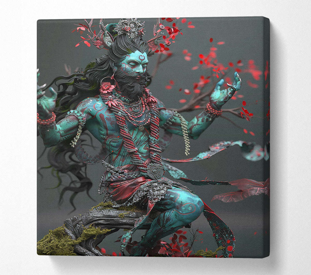 Teal Forest Guardian Canvas Wall Art