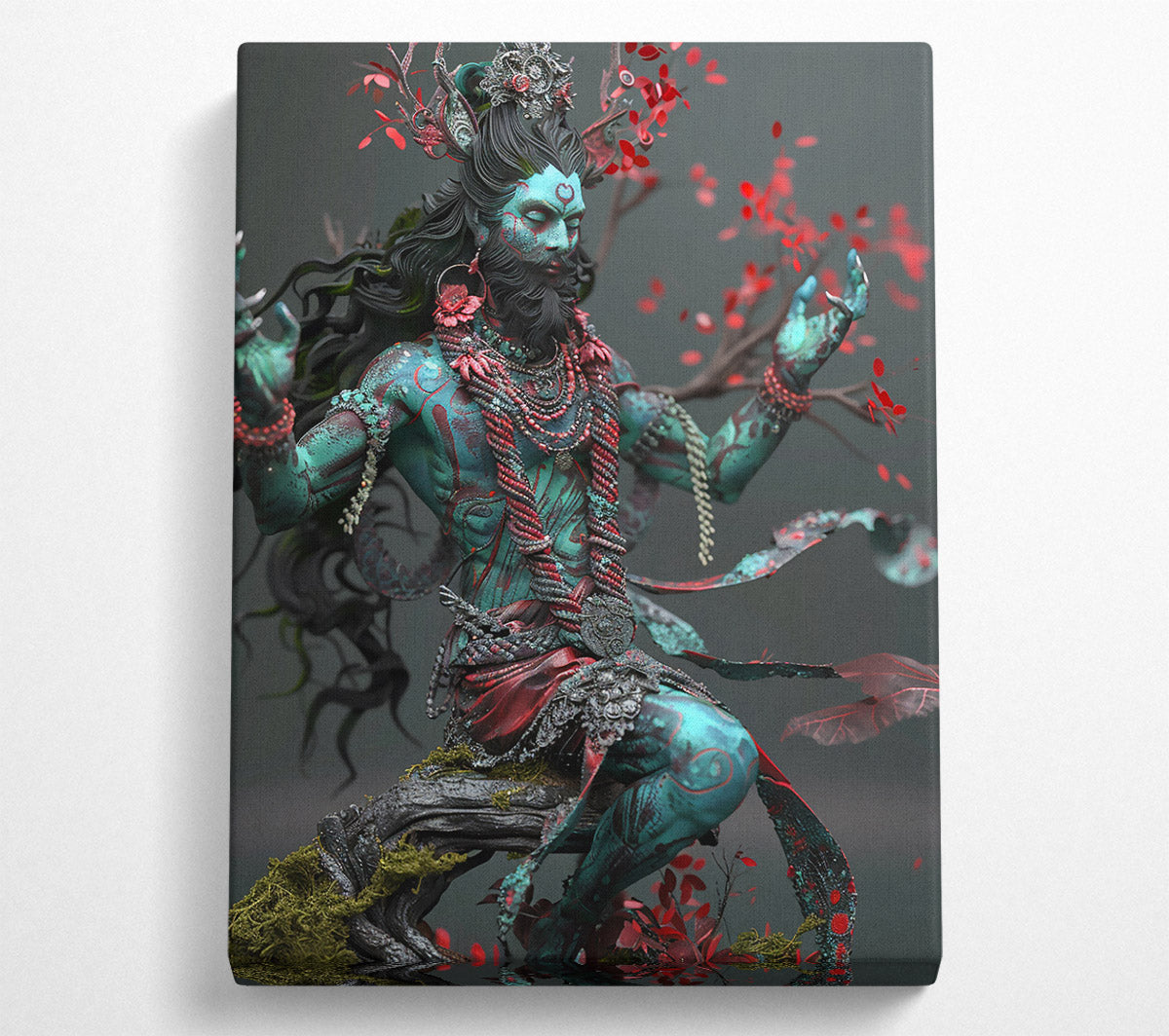 Teal Forest Guardian Canvas Wall Art