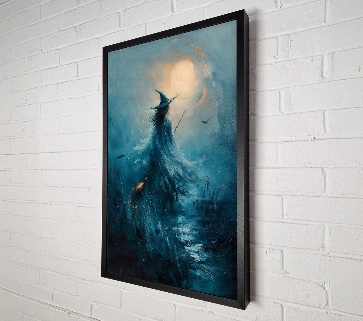 Teal Witch'S Flight Canvas Wall Art