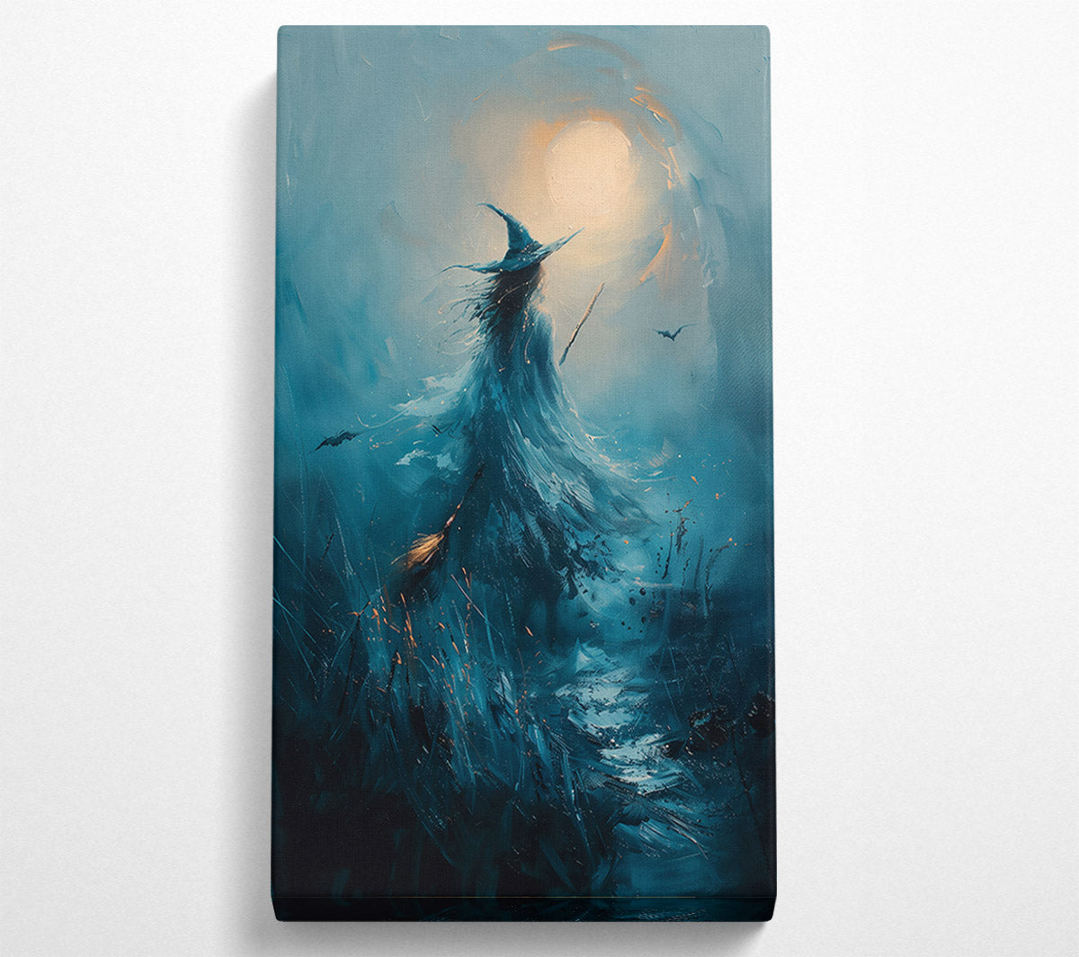 Teal Witch'S Flight Canvas Wall Art