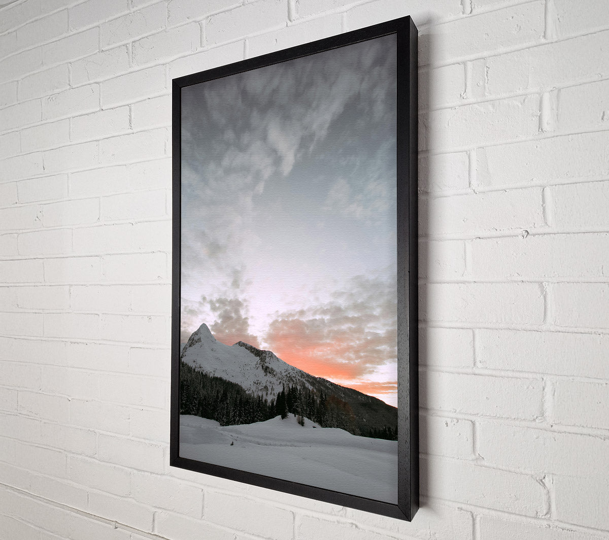 Pink Sky Mountain Canvas Wall Art