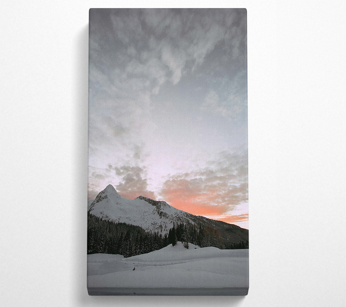 Pink Sky Mountain Canvas Wall Art