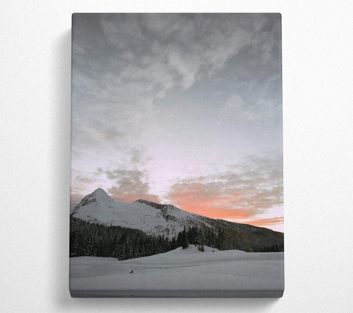 Pink Sky Mountain Canvas Wall Art