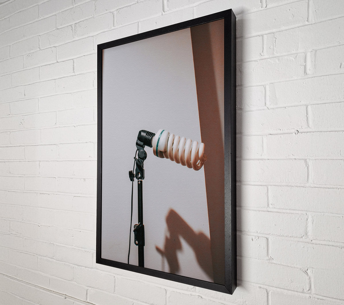 White Spiral Light Stand Canvas Wall Art