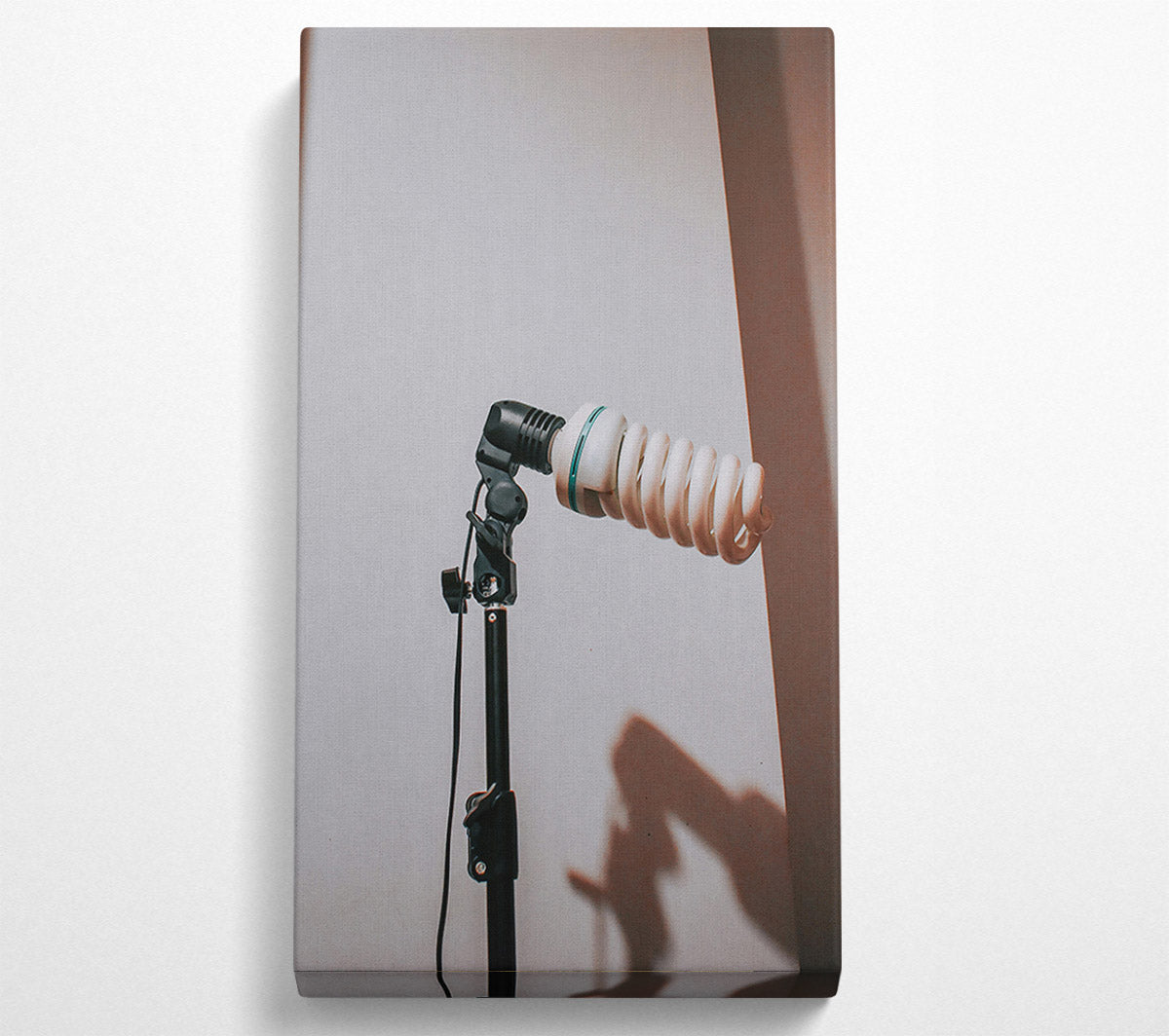 White Spiral Light Stand Canvas Wall Art