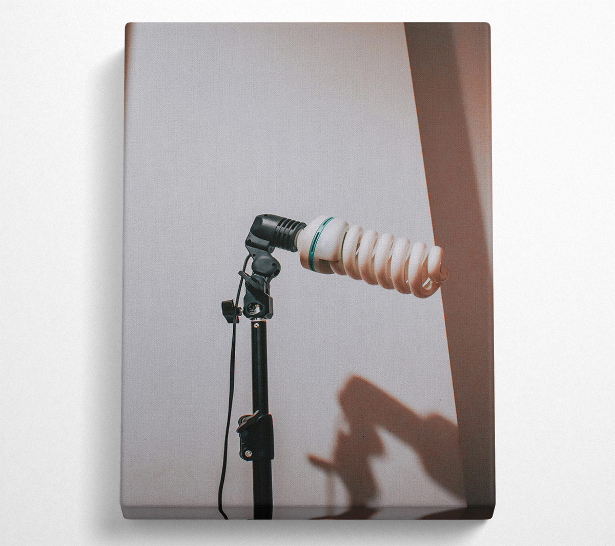 White Spiral Light Stand Canvas Wall Art