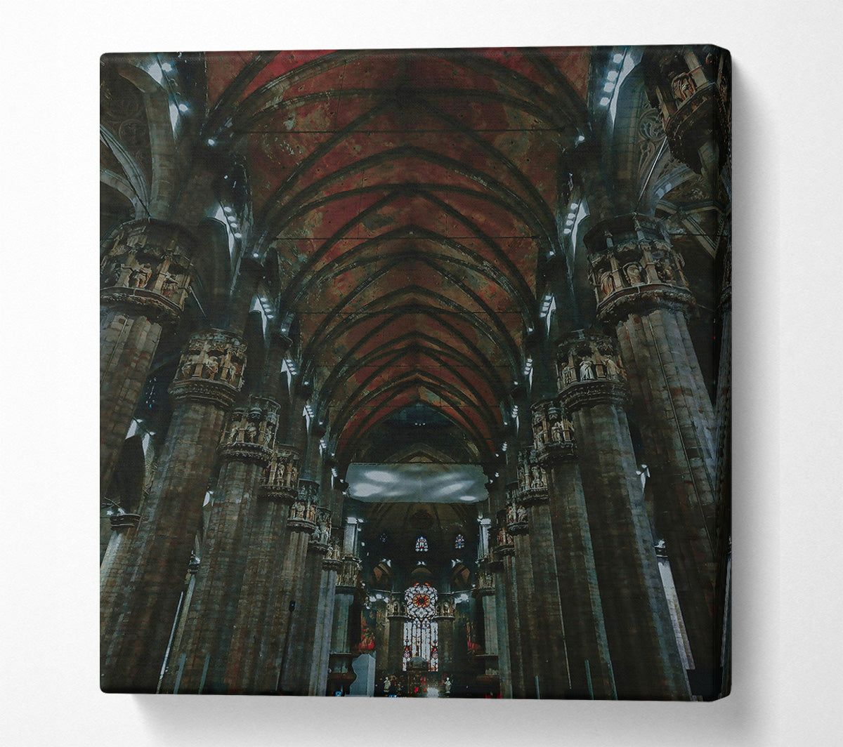 Red Hues Of The Cathedral Canvas Wall Art