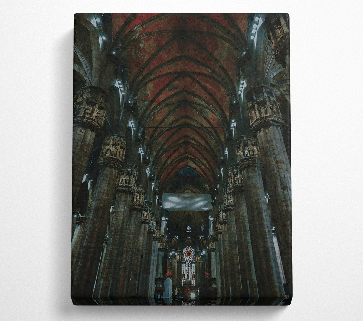 Red Hues Of The Cathedral Canvas Wall Art