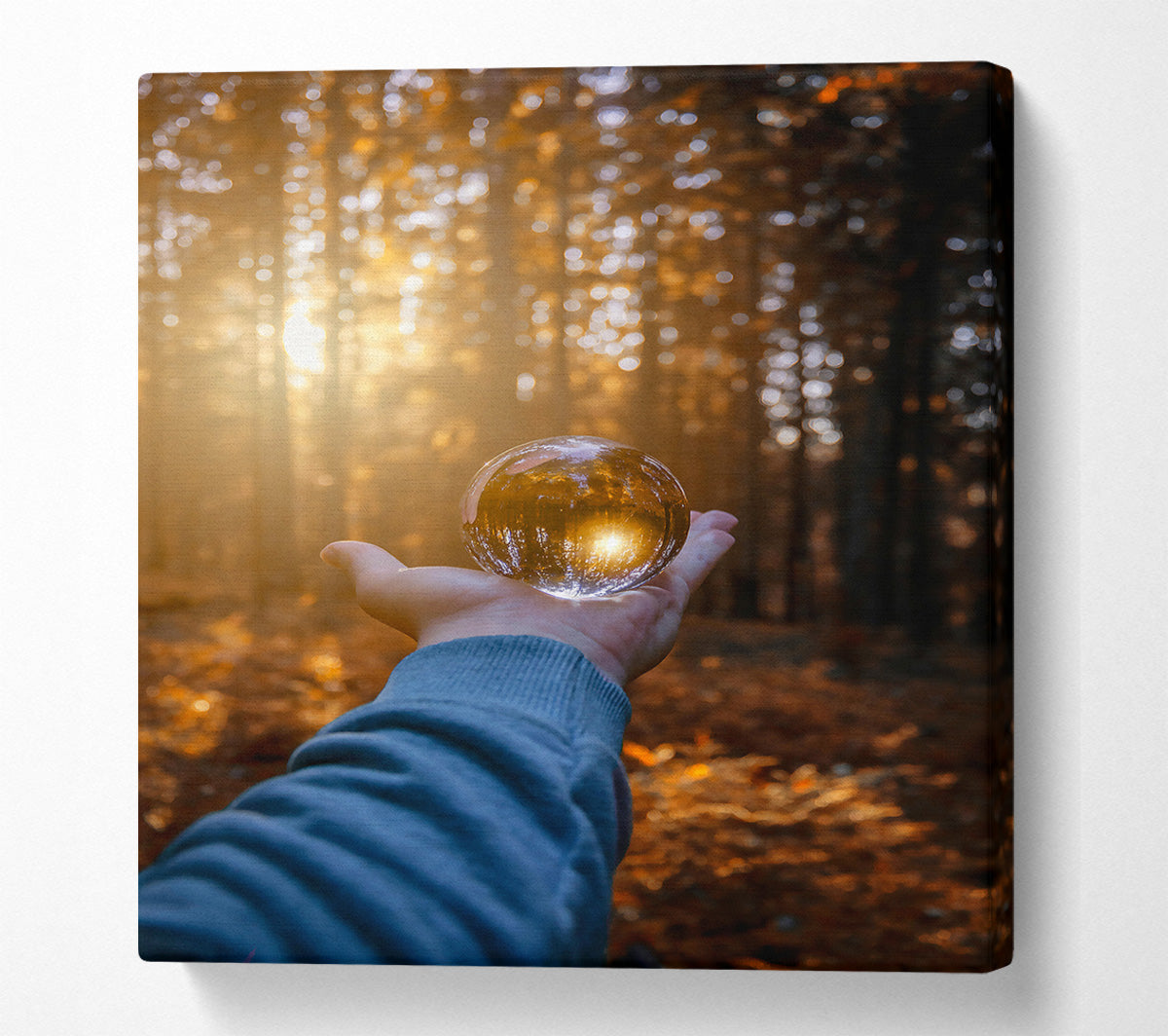 Golden Forest Sphere Canvas Print