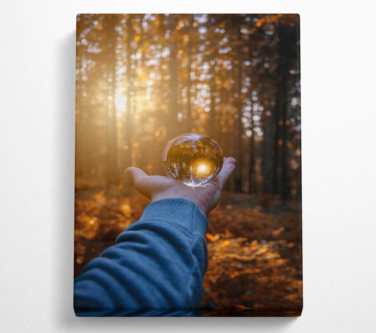 Golden Forest Sphere Canvas Print
