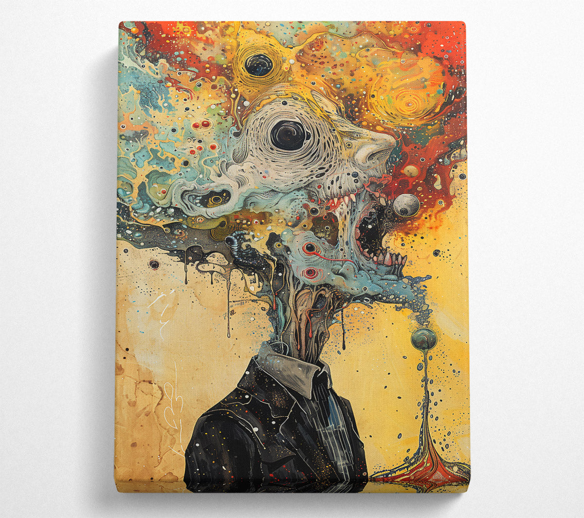 Yellow Cosmic Scream Canvas Wall Art