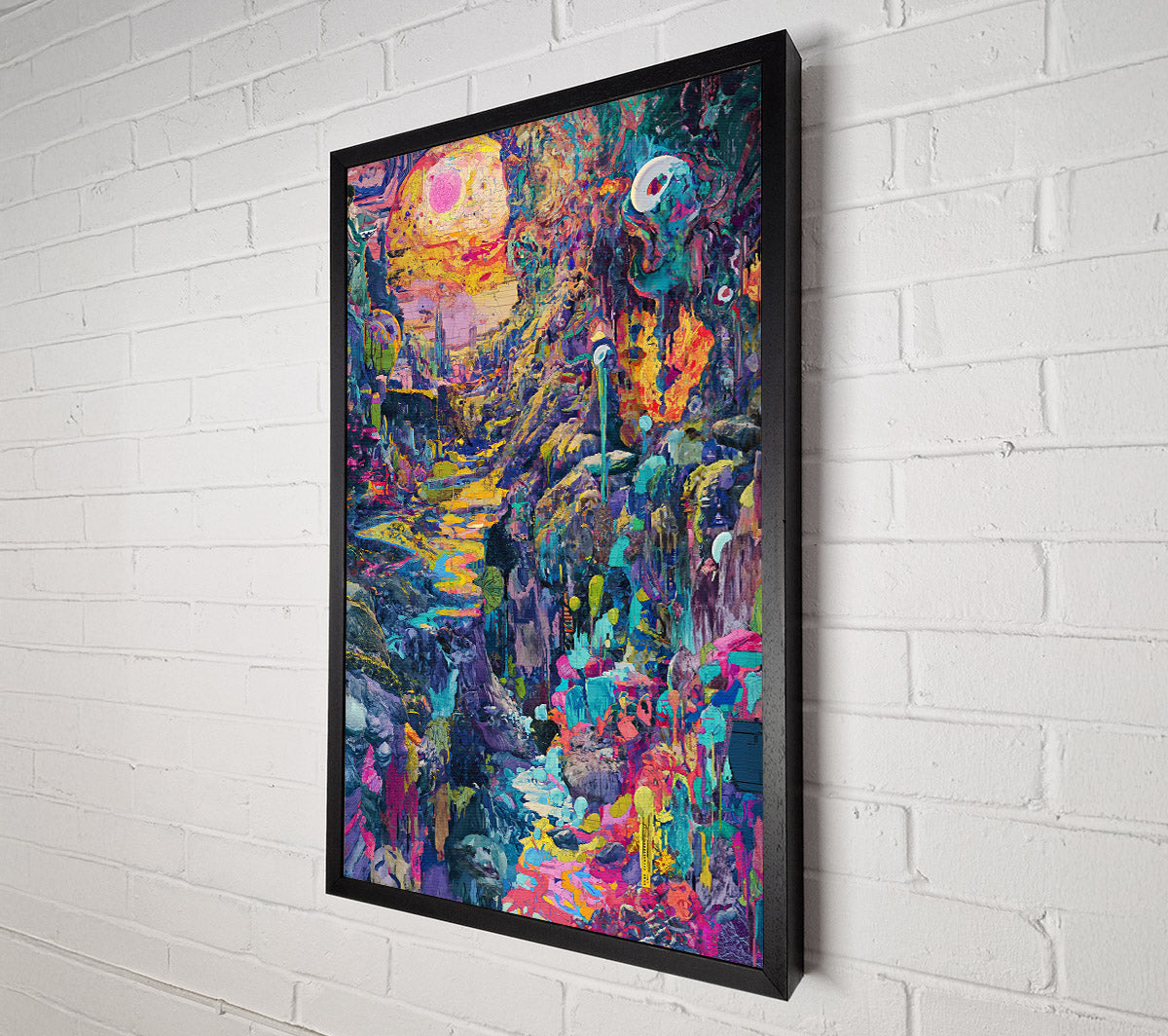 Yellow Dreamscape Canyon Canvas Wall Art