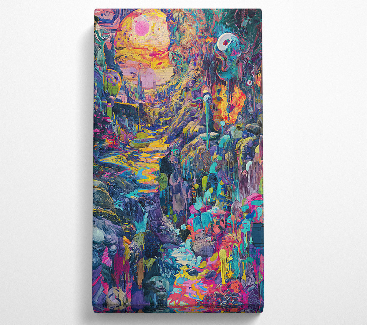 Yellow Dreamscape Canyon Canvas Wall Art