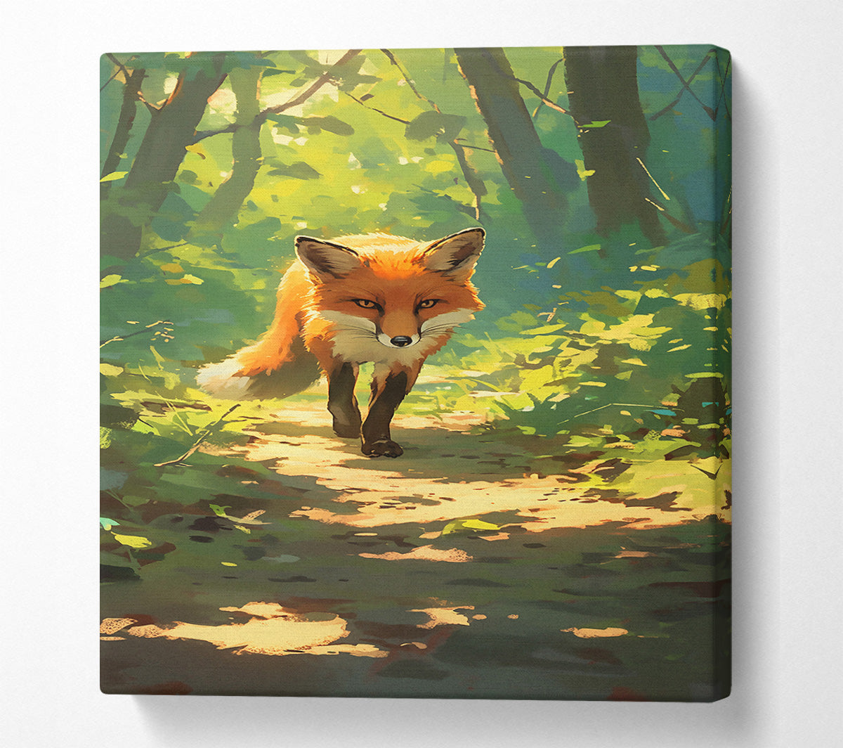 Orange Fox Path Canvas Print
