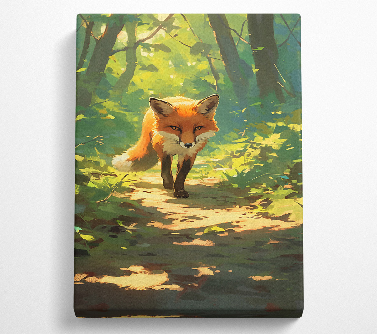 Orange Fox Path Canvas Print