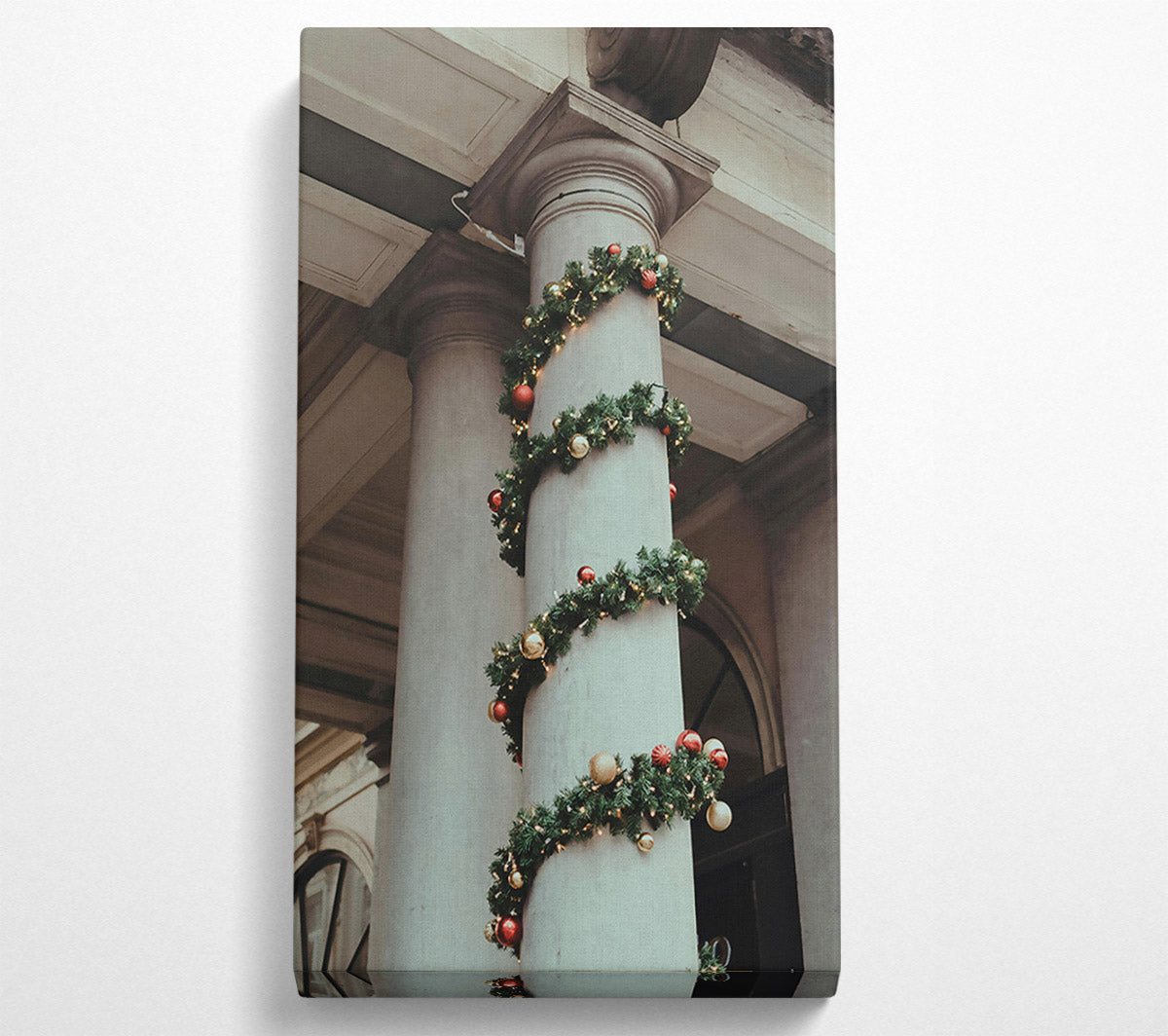 Red And Gold Festive Column Canvas Wall Art