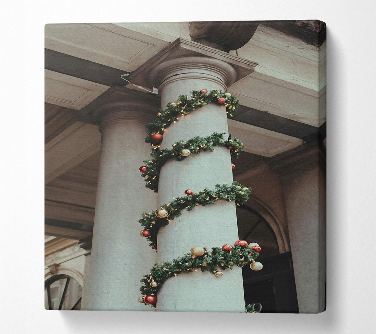 Red And Gold Festive Column Canvas Wall Art