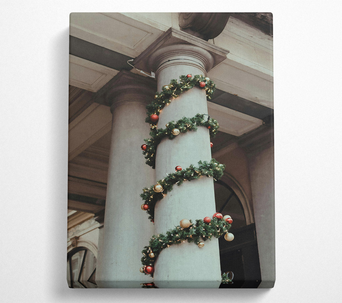 Red And Gold Festive Column Canvas Wall Art