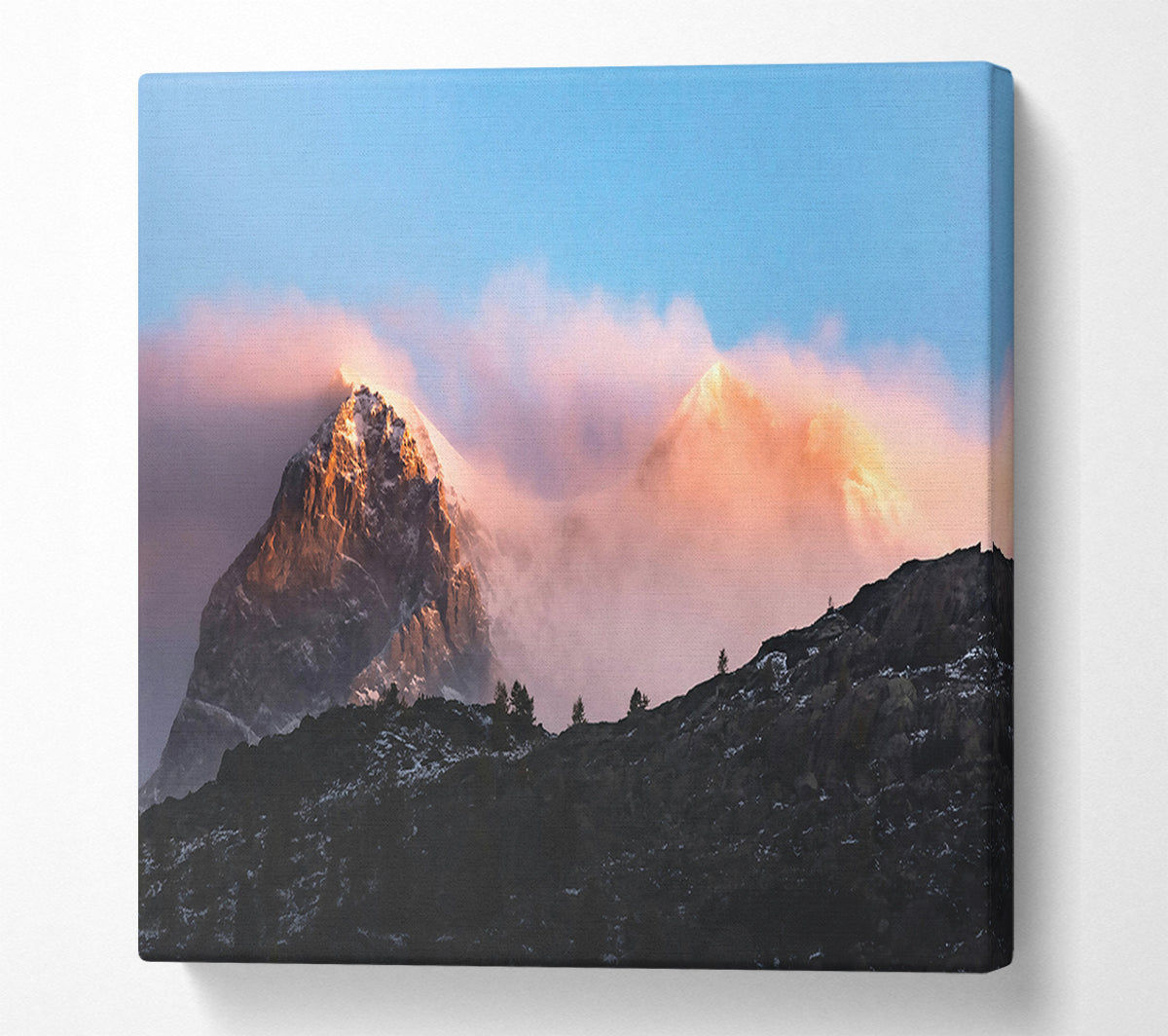 Pink Mountain Majesty Canvas Wall Art
