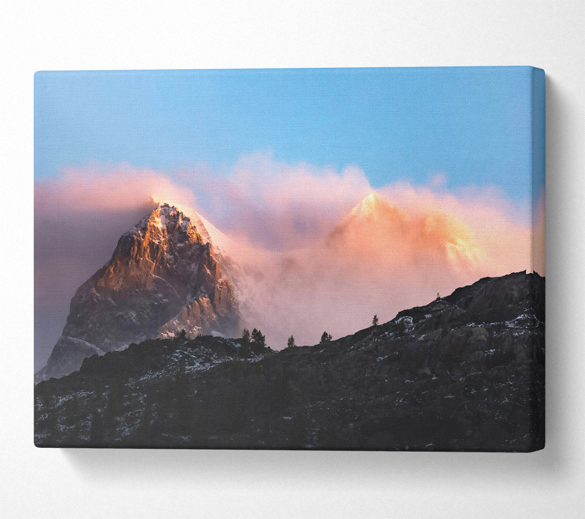 Pink Mountain Majesty Canvas Wall Art