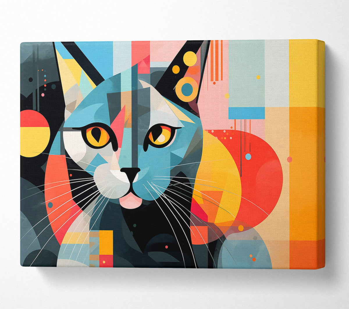 Abstract Blue Feline Canvas Print