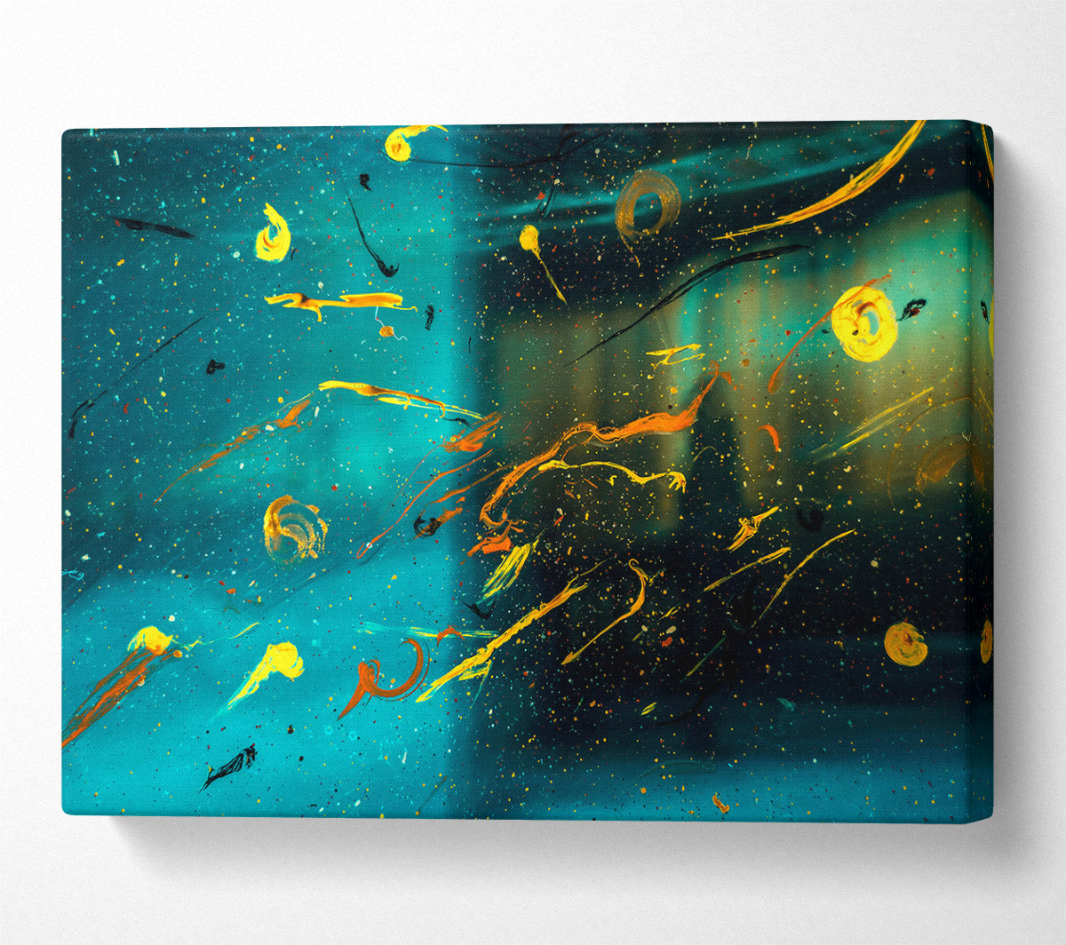 Teal Cosmic Dance Canvas Wall Art