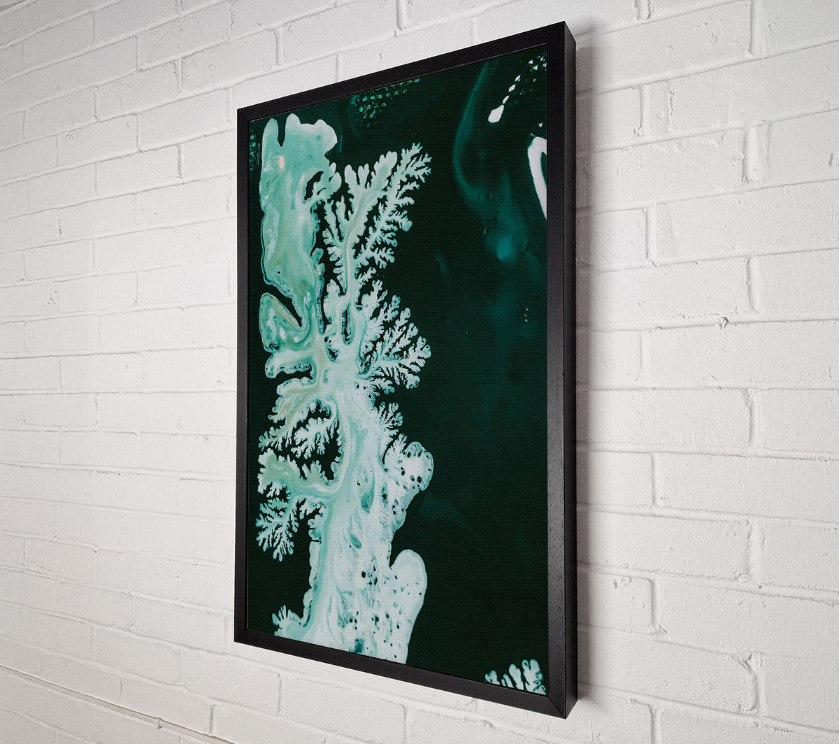 Emerald Branching Abstract Canvas Art