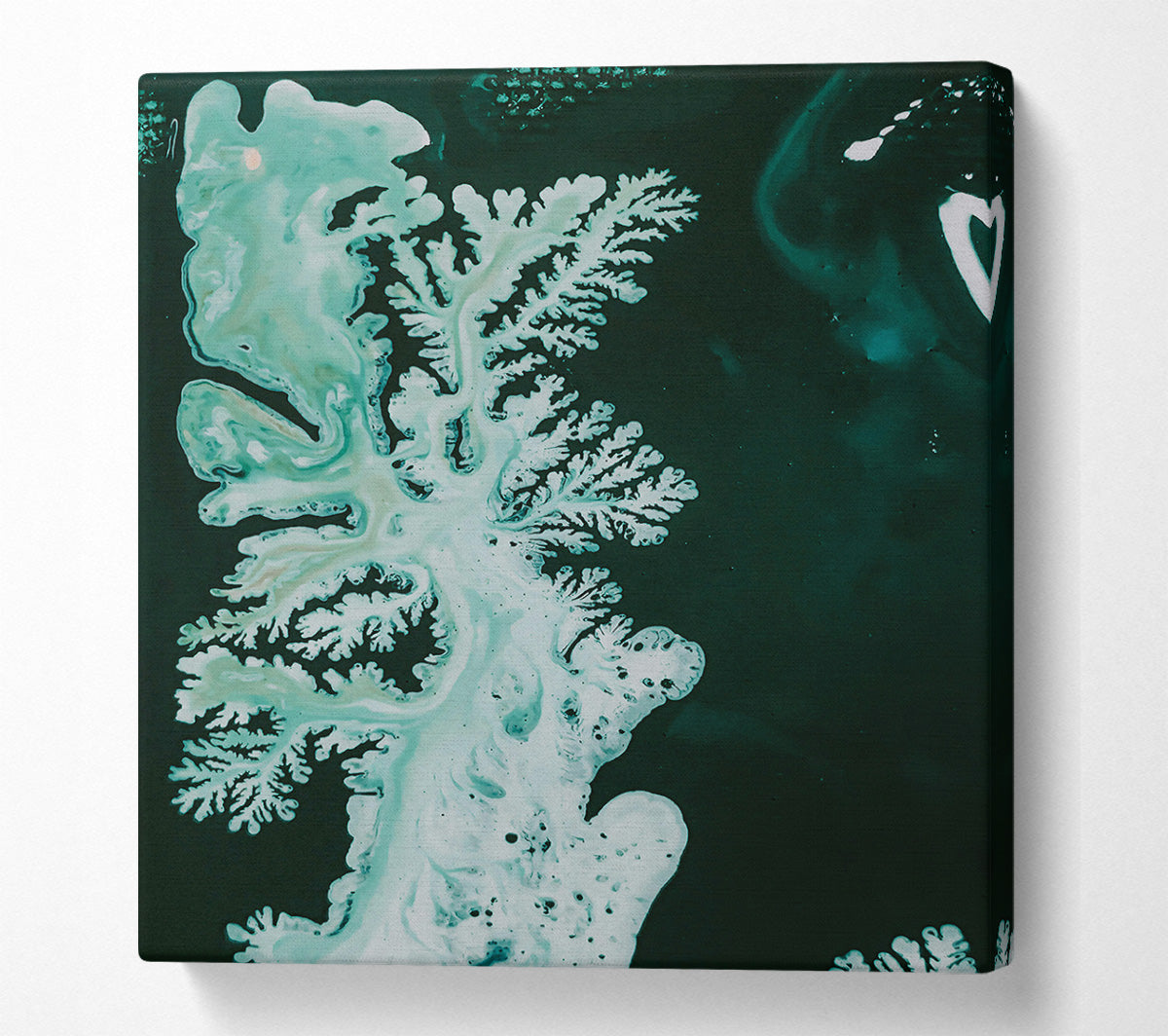 Emerald Branching Abstract Canvas Art
