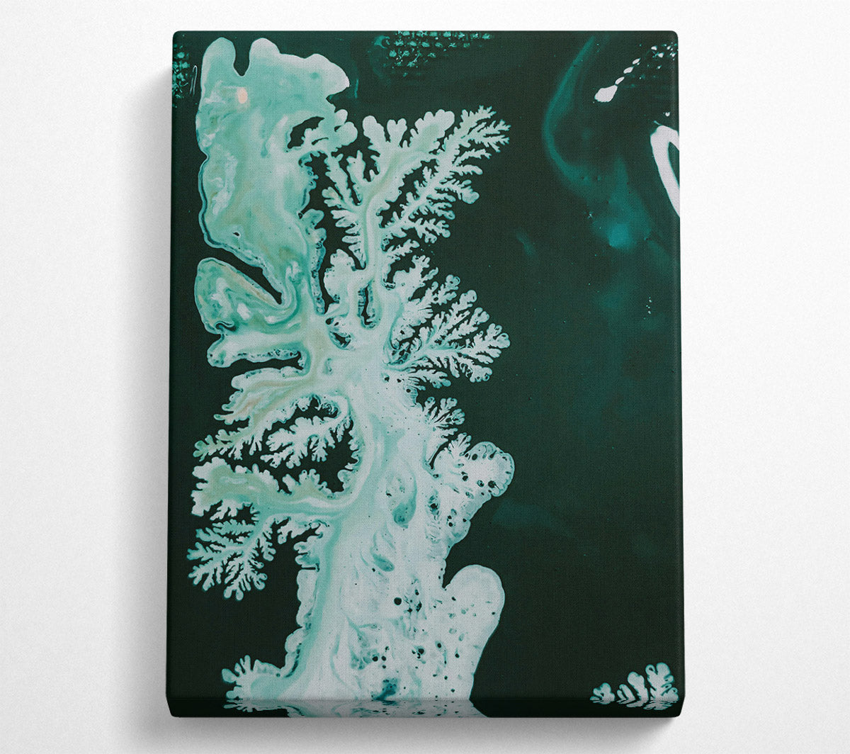 Emerald Branching Abstract Canvas Art