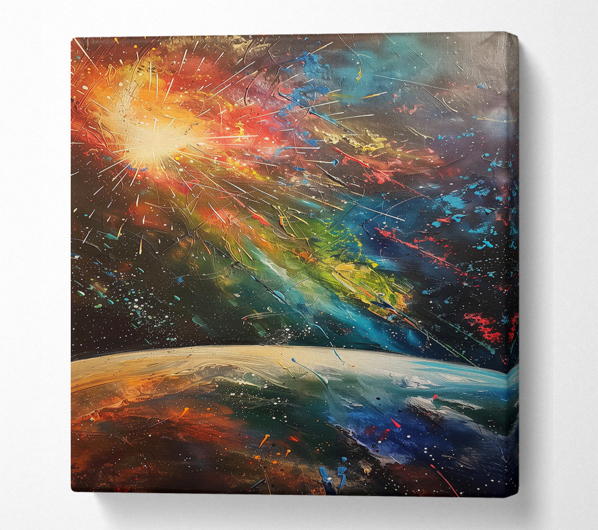 Blue Cosmic Burst Canvas Art